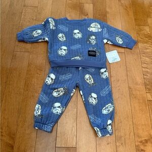 Star Wars Blue & White Infant Sweater Set with Logo Tag